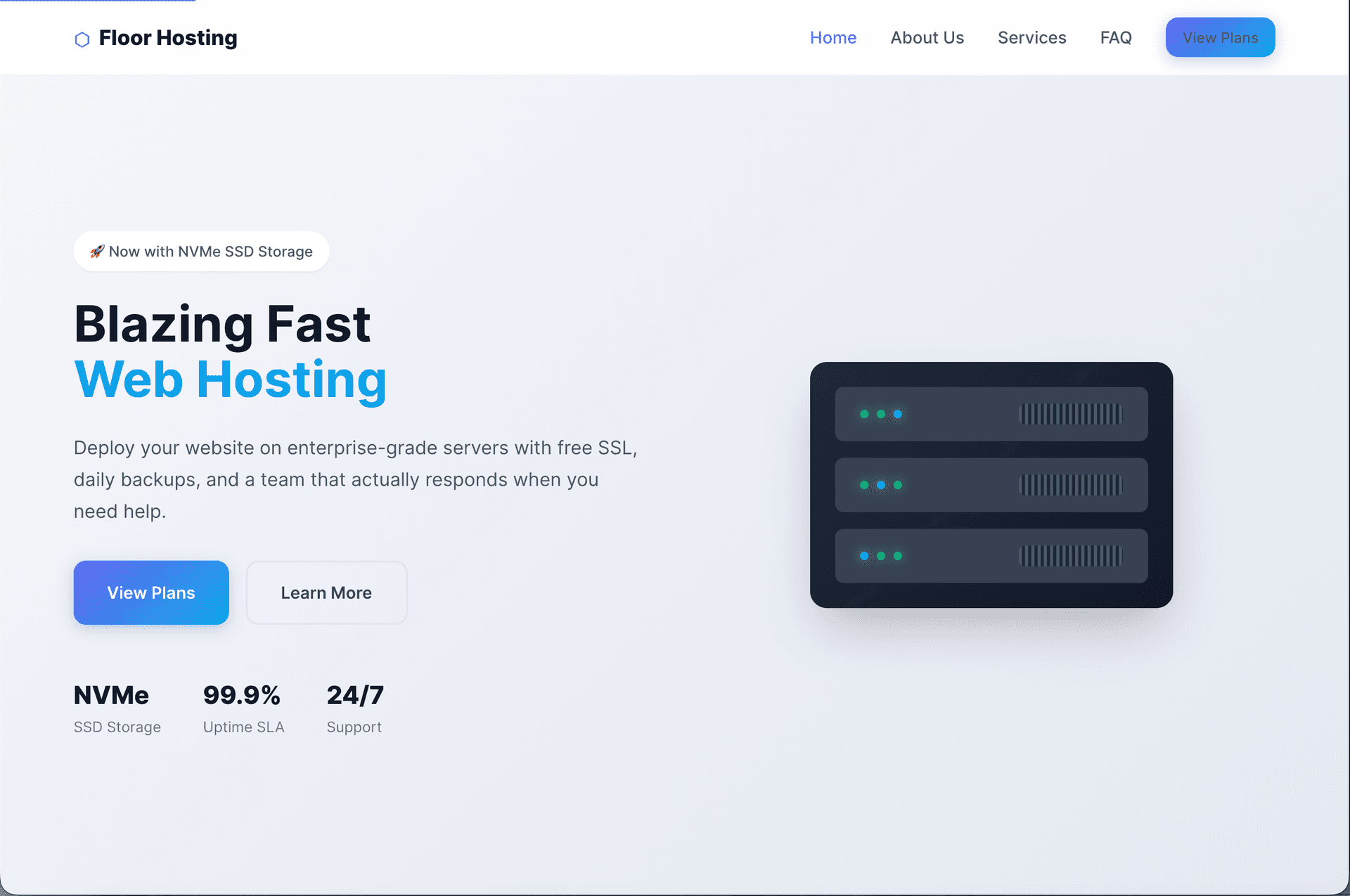 Floor Hosting website screenshot