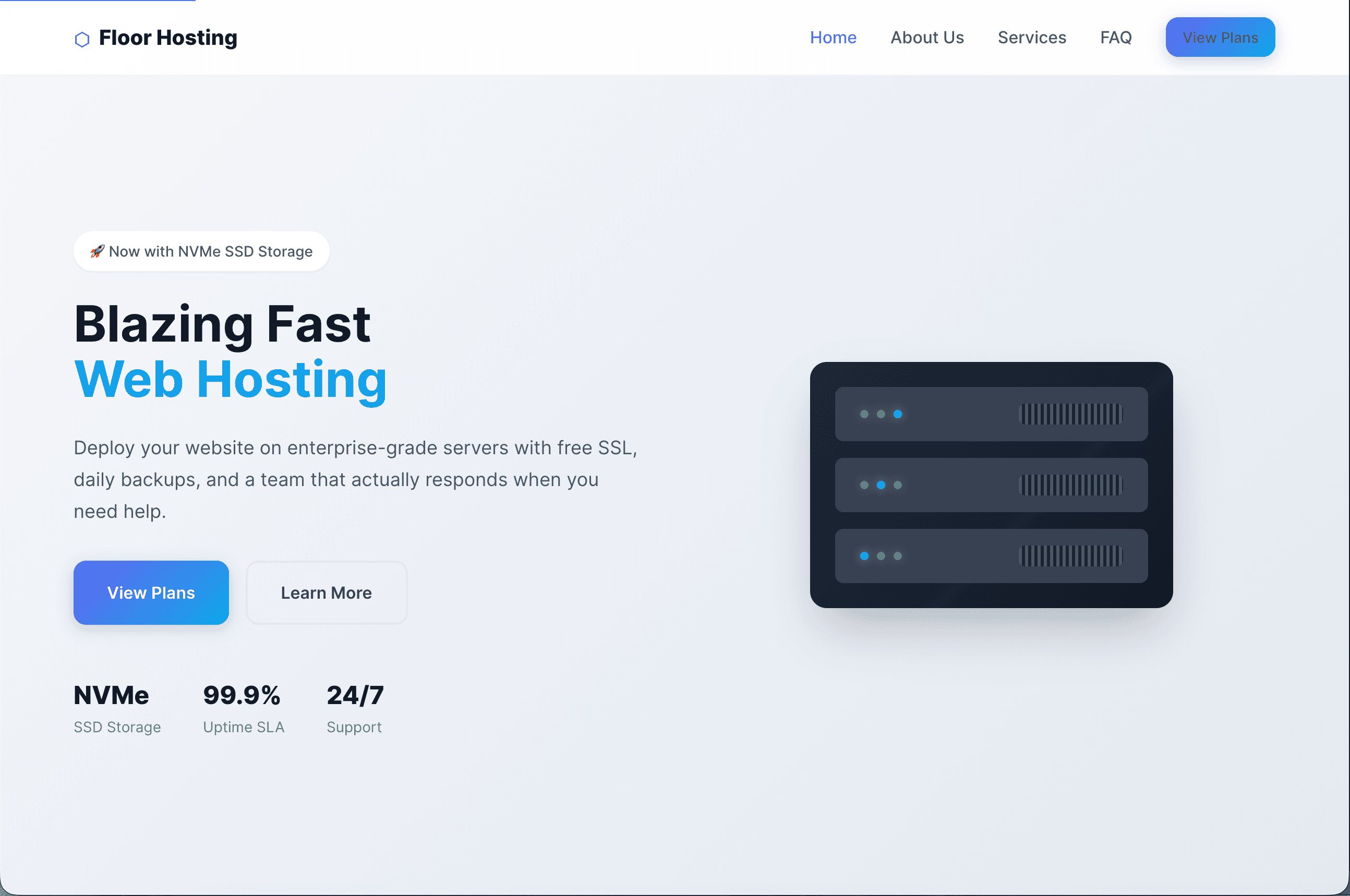 Floor Hosting website screenshot